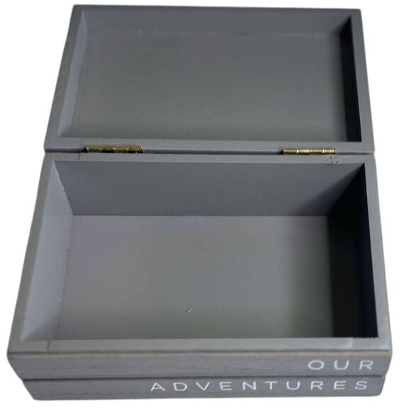 2pc Black & Gray Decorative Inspirational Memento Memory Keepsake Wood Boxes NEW - Picture 9 of 13